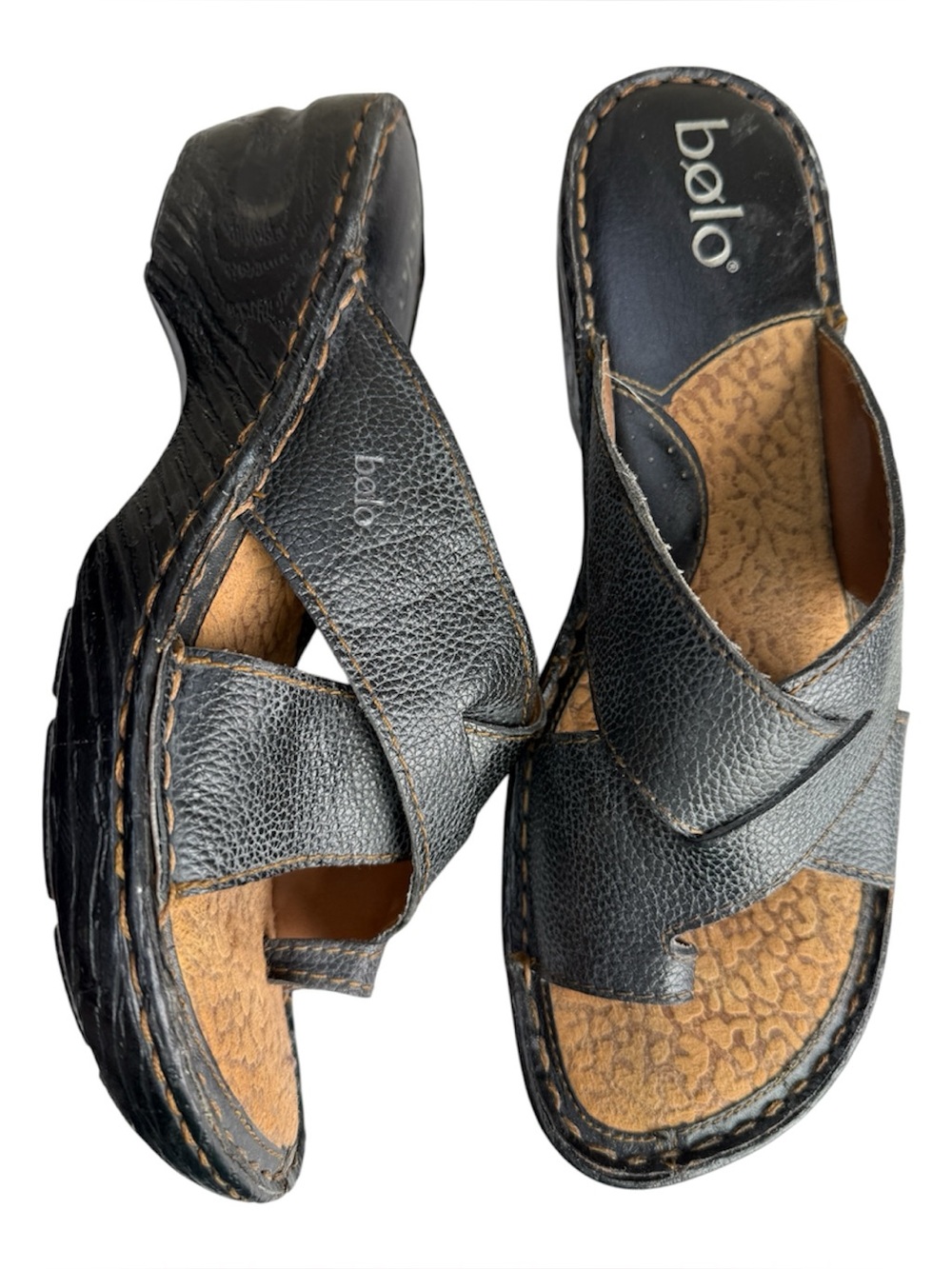 Bolo Cushioned Heeled Slides Sandals Sz 10 Comfortable Shoes